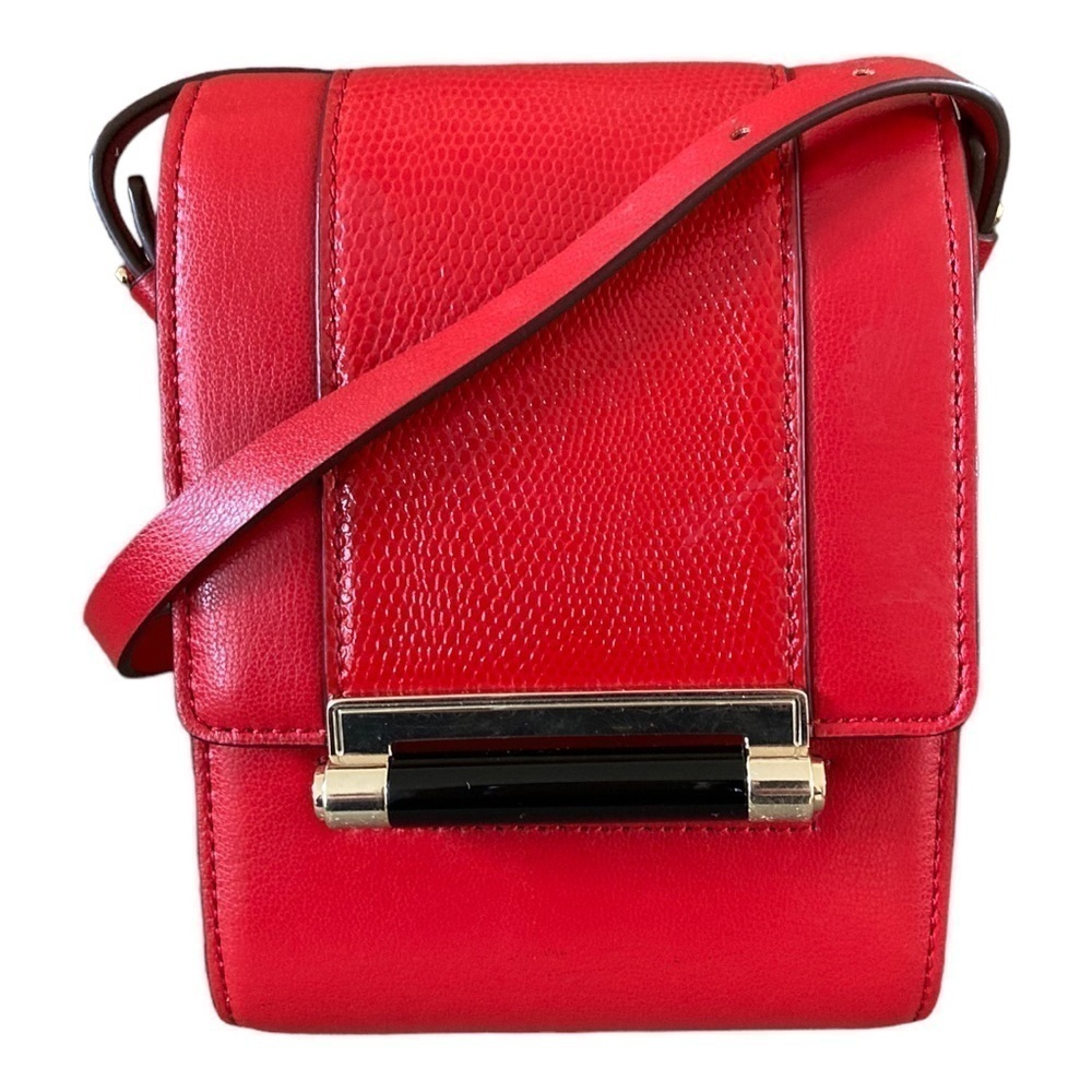 DVF Cross Shoulder Mini Bag Leather in Red Crimson